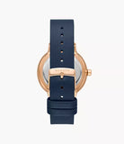 Skagen Riis Three-Hand Blue Leather Watch | SKW3090
