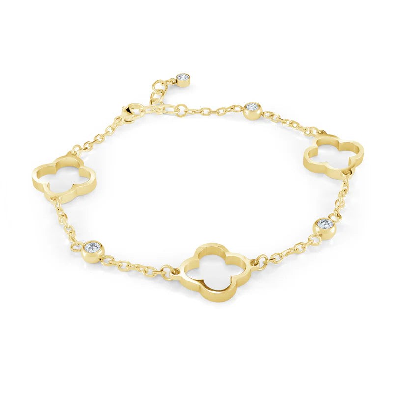 Italgem Clover Cz Bracelet