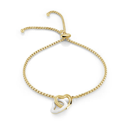 Italgem Enamel Double Heart Bracelet