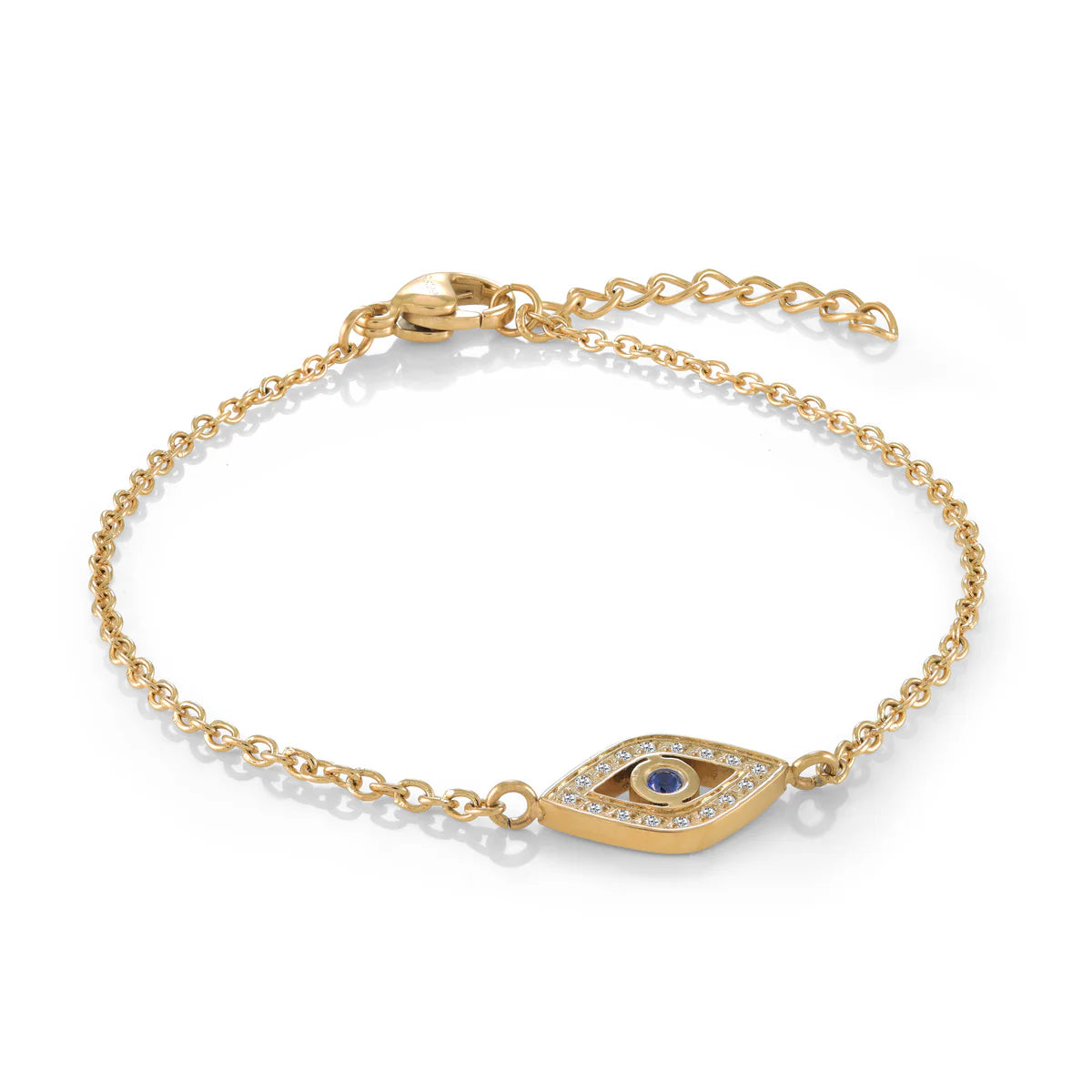Italgem Evil Eye Blue Cz Adjustable Bracelet