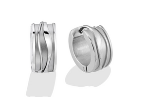 Italgem Stainless Steel Groove Earrings