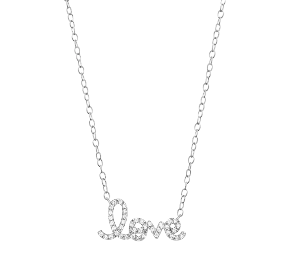 M by Monte Luna Sterling Silver Love Lab Grown Diamond Necklace