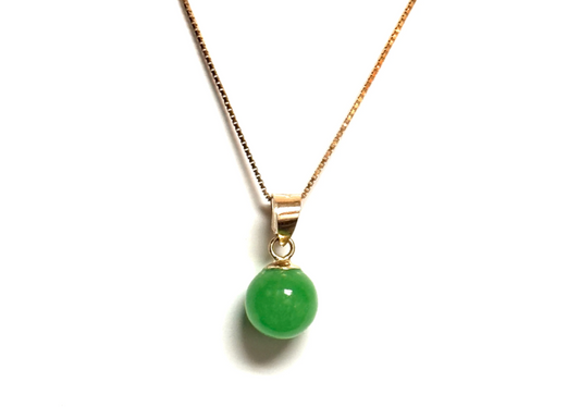 14k Jade Ball Pendant