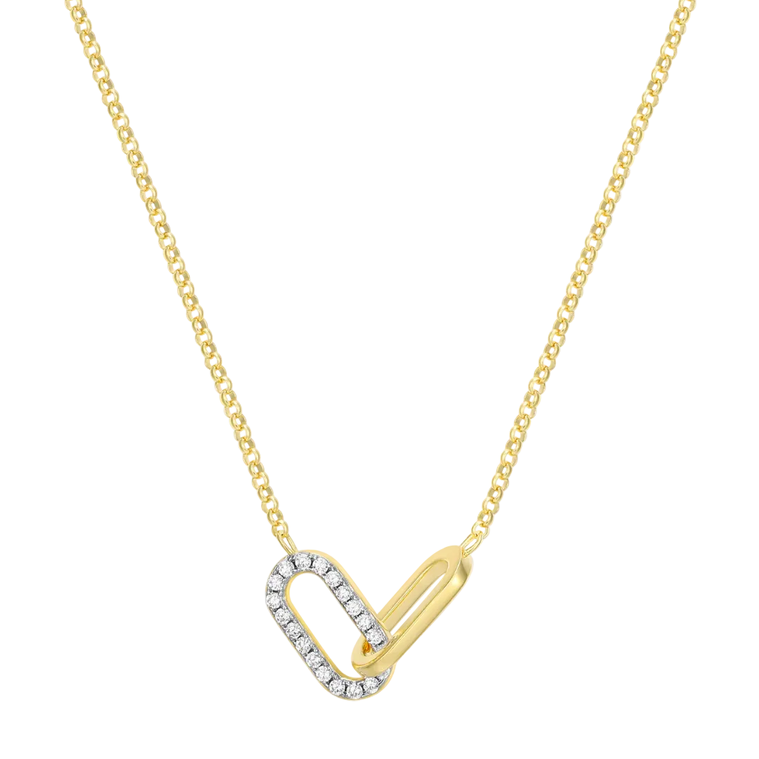 M by Monte Luna Sterling Silver Lab Grown Diamond PaperClip Necklace