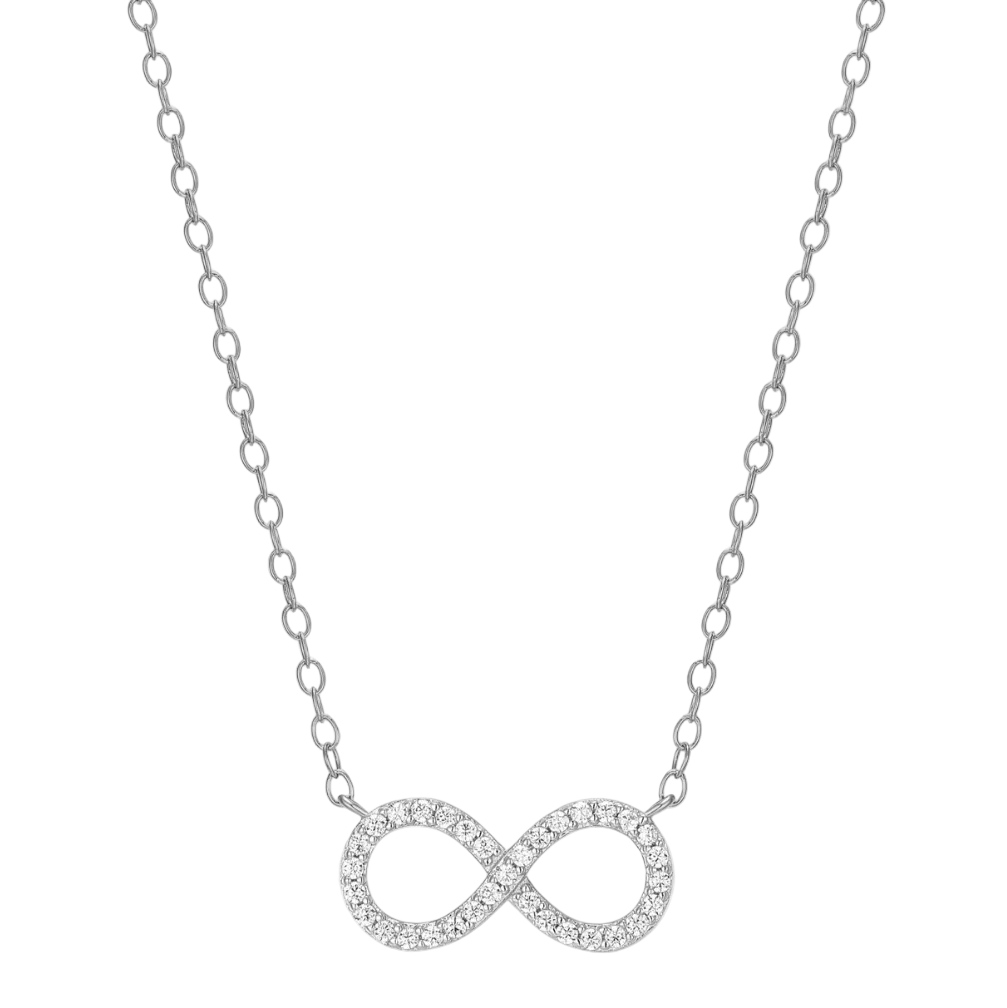 M by Monte Luna Sterling Silver Infinity Lab Grown Diamond Necklace