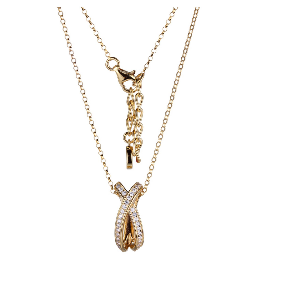 ELLE Sterling Silver Criss Cross Necklace