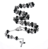 Stainless Steel and Black Ion Rosary