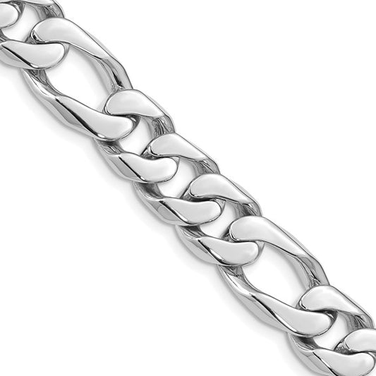 (9.8mm) Sterling Silver Figaro Chain (20-28 inches)