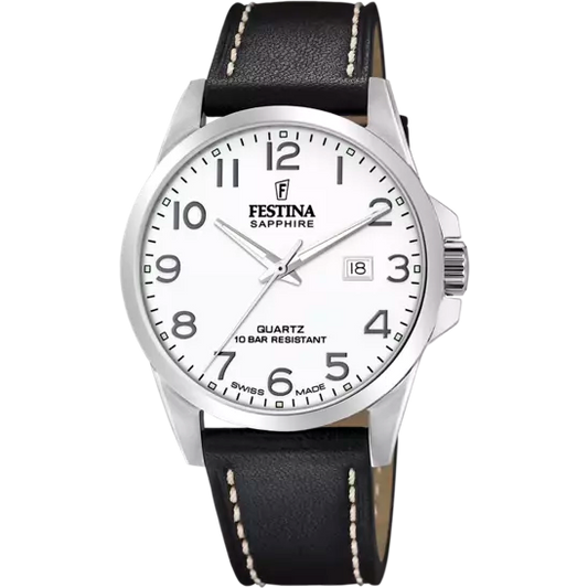 FESTINA BLACK LEATHER MEN'S WATCH F20025/1