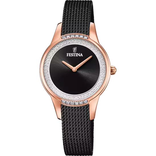 FESTINA MADEMOISELLE WATCH  BLACK STEEL STRAP | F20496/2