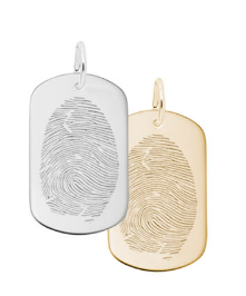 Small Dogtag Fingerprint Charm