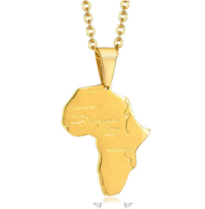 Stainless Steel Africa Map Necklace
