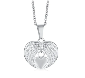 Stainless Steel Angel Wing Cremation Necklace