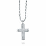 Stainless Steel Gold Ion Cubic zirconia Cross Necklace