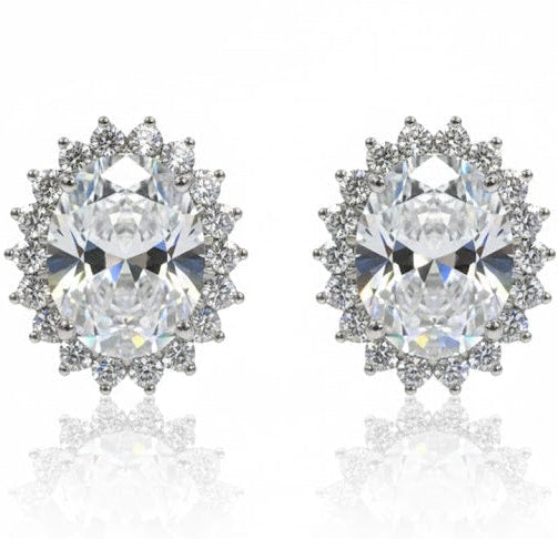 Sterling Silver Oval Stud