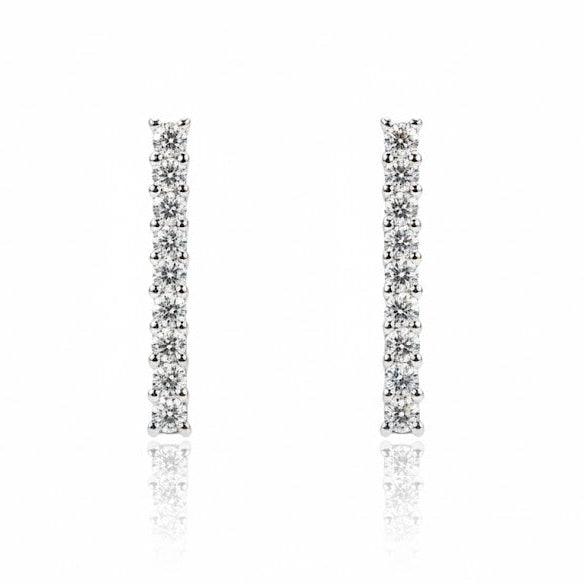 Sterling Silver Vertical Bar Drop Earring