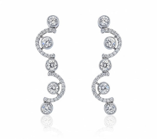 Sterling Silver Wavy Earring