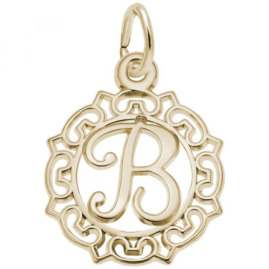 Rembrandt Charms Ornate Script Initial B Charm