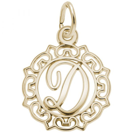 Rembrandt Charms Ornate Script Initial D