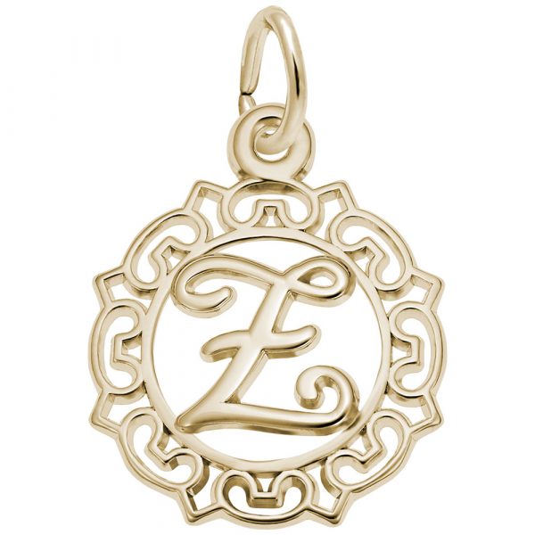 Rembrandt Charms Ornate Script Initial Z Charm