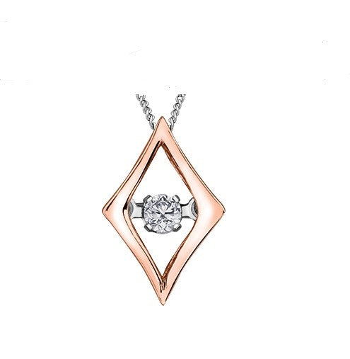 (0.02ct) Rose and White Gold Pendant