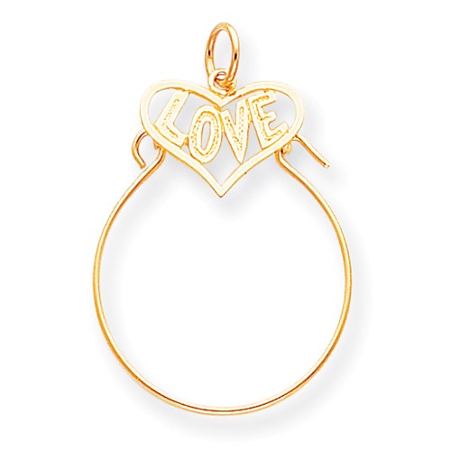 10K Yellow Gold"Love"  Charm Holder