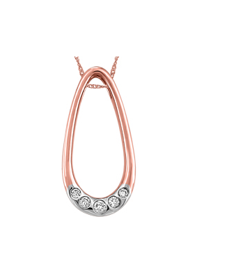 (0.12cttw) Rosegold and Diamond Necklace