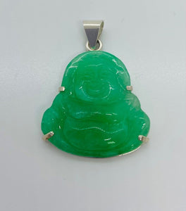 Sterling Silver Jade Buddha Pendant
