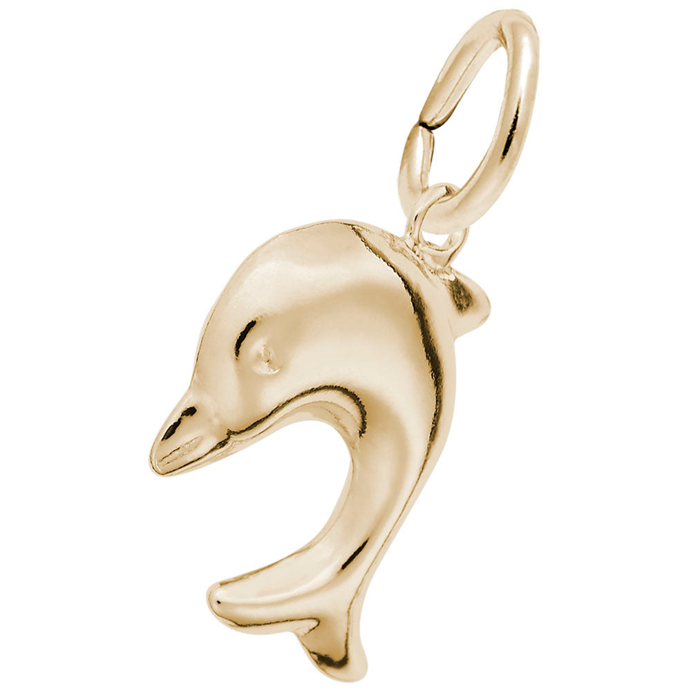 10k Diving Dolphin Pendant