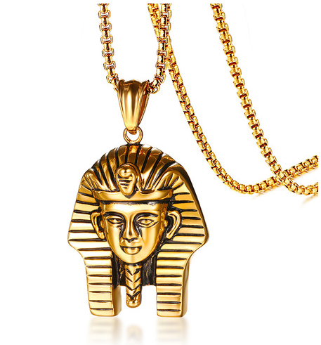 Stainless Steel Gold Ion Pharaoh Necklace