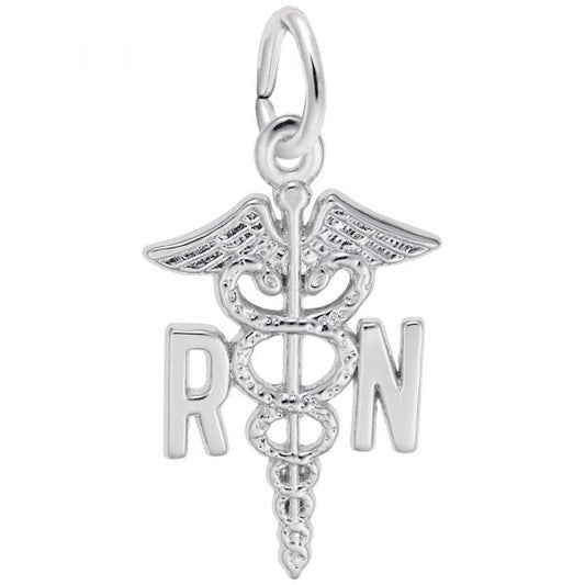 Rembrandt Charms Registered Nurse (RN) Caduceus Charm