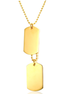 Stainless Steel Double Gold Ion Dog Tags