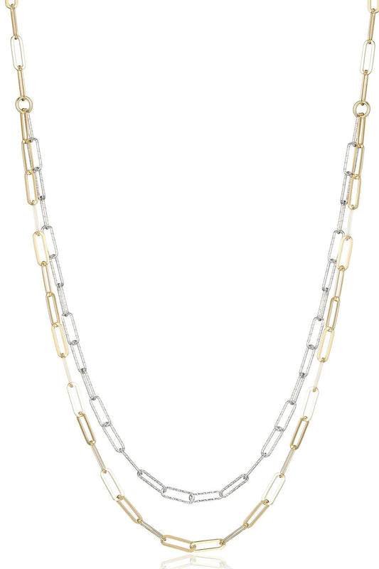 Layered Two Tone Paperclip Necklace