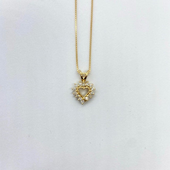 (0.18cttw) Yellowgold Diamond Heart Pendant(small)