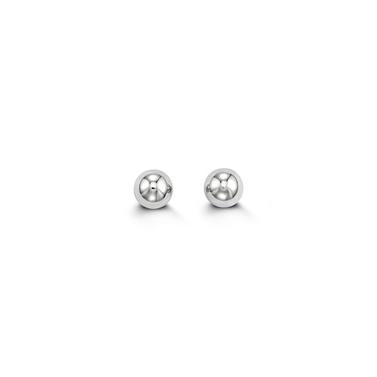 (4mm)WhiteGold Ball Studs