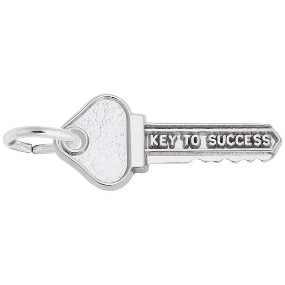 STERLING SILVER LOCK WITH KEY TO SUCCESS CHARM