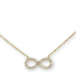 Sterling Silver Gold Plating Infinity Necklace