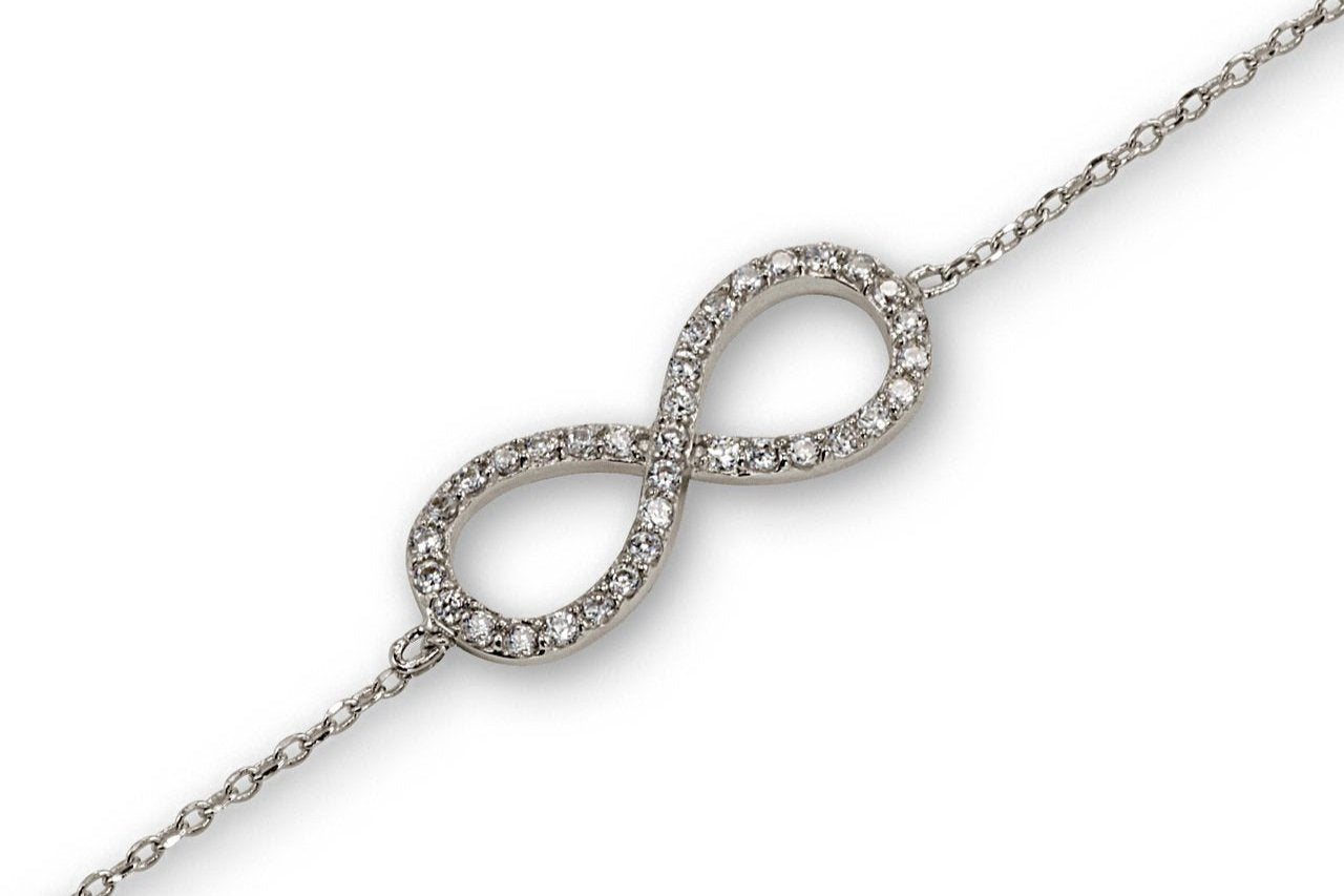 Sterling Silver Sideway Infinity Bracelet