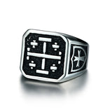 Stainless Steel Square Cross Ring
