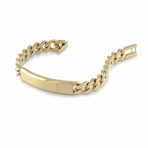 8mm Steel Gold Plated Curb Id bracelet
