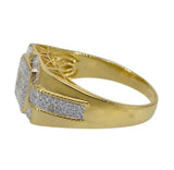 Sterling Silver Gold Plating MicroPave Cubic Zirconia Ring