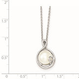 Sterling Silver Rhodium-plated white pearl Necklace