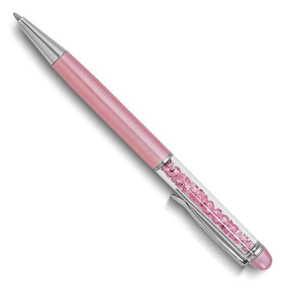 Pink, Floating Swarovski Crystal Ball-Point Pen