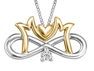 (.025ct)10K Mom's Infinity Diamond Necklace