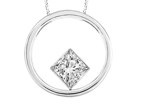 (0.12cttw) Whitegold and Diamond Necklace