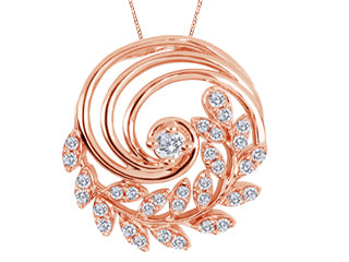 (0.015cttw) Rosegold Floral Necklace