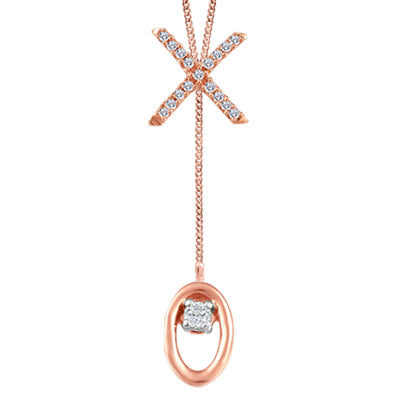 Rosegold X and O Diamond Necklace