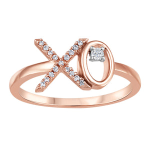 (0.028cttw) Rosegold X and O Diamond Ring