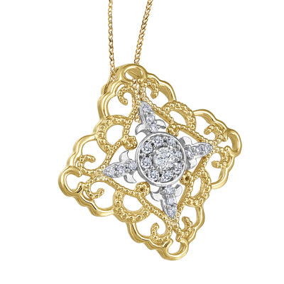 (0.43ct) Whitegold Yellowgold Diamond Necklace