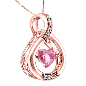 (0.035cttw) Rosegold Diamond Necklace (Dancing Stone)